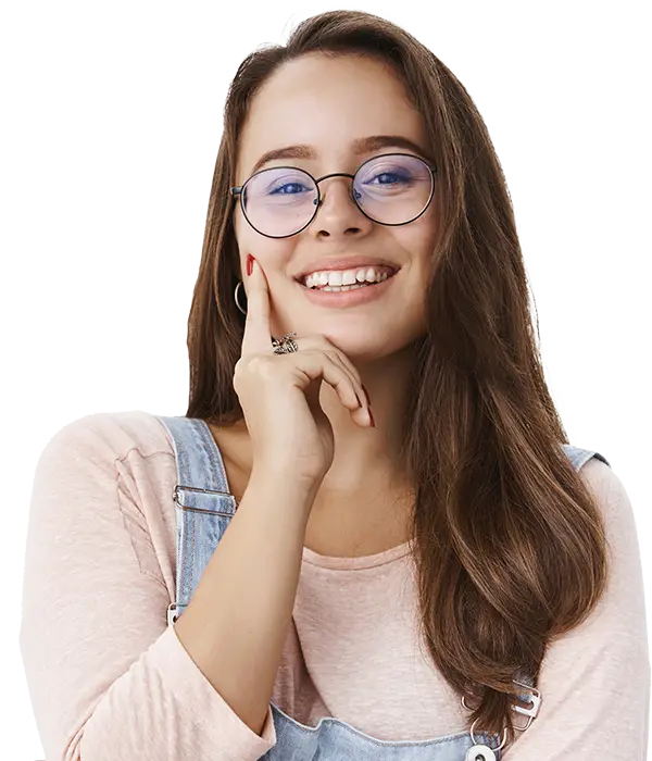 mulher usando óculos